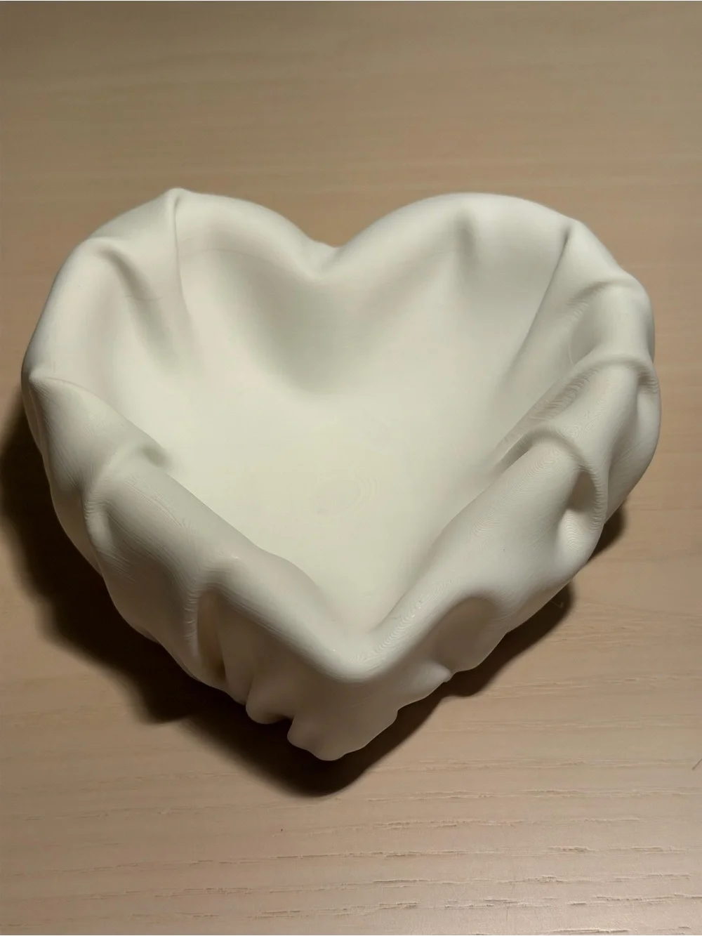 Matte Cream Heart-Shaped Decorative Bowl